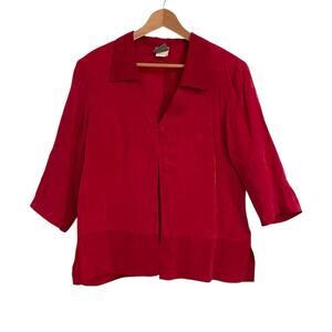 Vintage Rabbit Rabbit Rabbit Cold Rayon One Button Shirt Jacket Top Sz 16